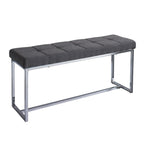 Banc en tissu moderne Kennedy avec base chromée