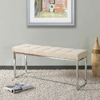 Banc en tissu moderne Kennedy avec base chromée
