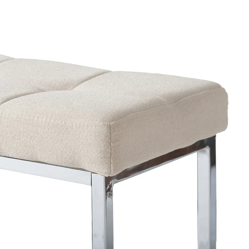Banc en tissu moderne Kennedy avec base chromée