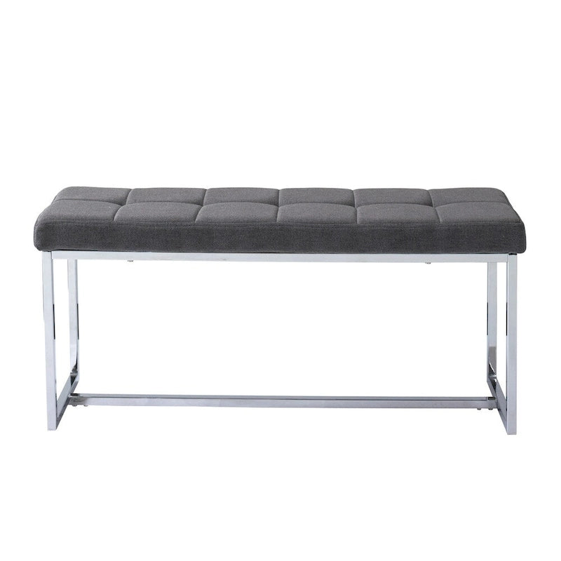 Banc en tissu moderne Kennedy avec base chromée