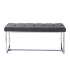 Banc en tissu moderne Kennedy avec base chromée