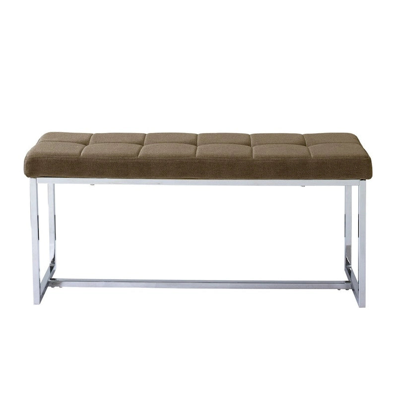 Banc en tissu moderne Kennedy avec base chromée