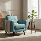 US Pride Furniture Grace Rainbeau Mid-Century Tufted Upholstered Rainbeau Living Room Chair