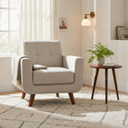 Fauteuil de salon capitonné médiéval