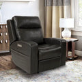 Fauteuil inclinable électrique en cuir pleine fleur de 37 po de large, avec fonction de glisse et de bascule, sièges de cinéma maison avec port de charge USB