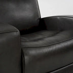 Fauteuil inclinable électrique en cuir pleine fleur de 37 po de large, avec fonction de glisse et de bascule, sièges de cinéma maison avec port de charge USB