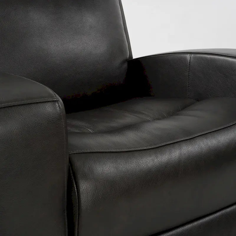 Fauteuil inclinable électrique en cuir pleine fleur de 37 po de large, avec fonction de glisse et de bascule, sièges de cinéma maison avec port de charge USB