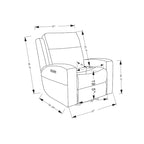 Fauteuil inclinable électrique en cuir pleine fleur de 37 po de large, avec fonction de glisse et de bascule, sièges de cinéma maison avec port de charge USB