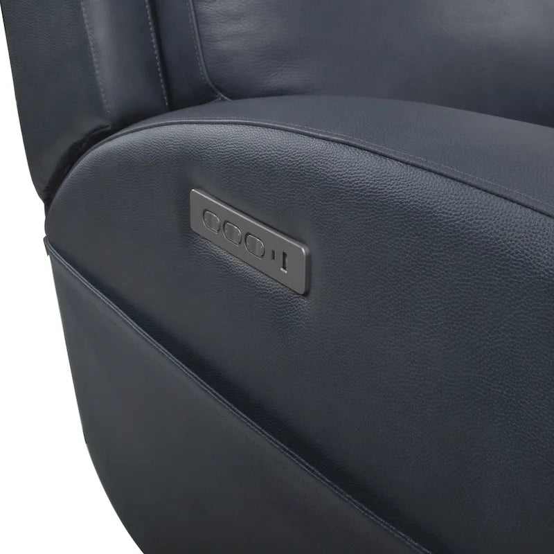Fauteuil inclinable électrique en cuir pleine fleur de 37 po de large, avec fonction de glisse et de bascule, sièges de cinéma maison avec port de charge USB