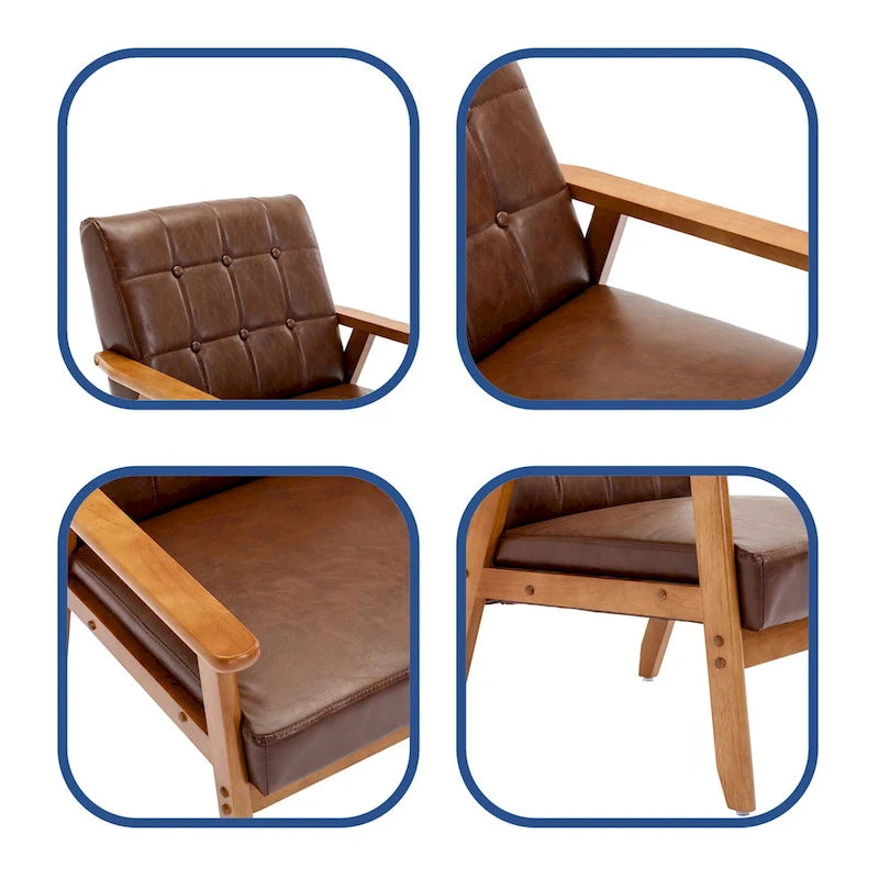 Lot de 2 fauteuils d'appoint modernes du milieu du siècle avec table d'appoint