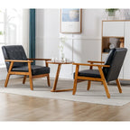 Lot de 2 fauteuils d'appoint modernes du milieu du siècle avec table d'appoint