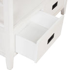 Table console de 36 po en pin de style rustique pour entrée de canapé avec 4 tiroirs et 1 étagère de rangement