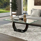 Table basse contemporaine Cres 50 pouces avec plateau en verre par