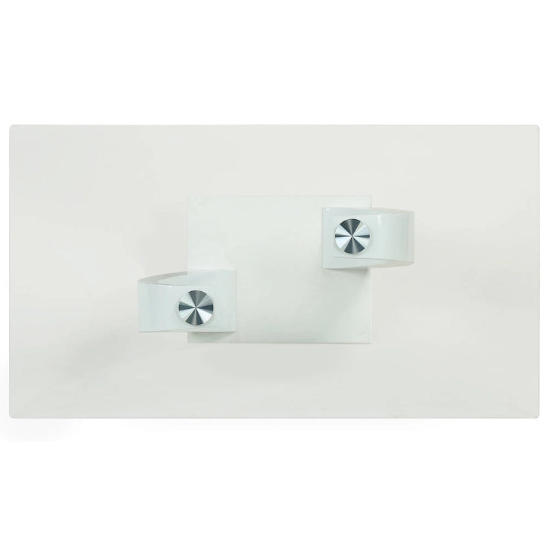 Table basse contemporaine Cres 50 pouces avec plateau en verre par
