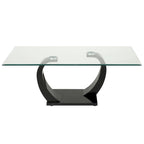 Table basse contemporaine Cres 50 pouces avec plateau en verre par
