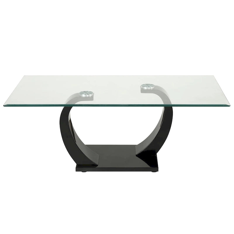Table basse contemporaine Cres 50 pouces avec plateau en verre par