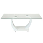 Table basse contemporaine Cres 50 pouces avec plateau en verre par
