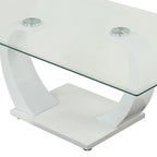 Table basse contemporaine Cres 50 pouces avec plateau en verre par