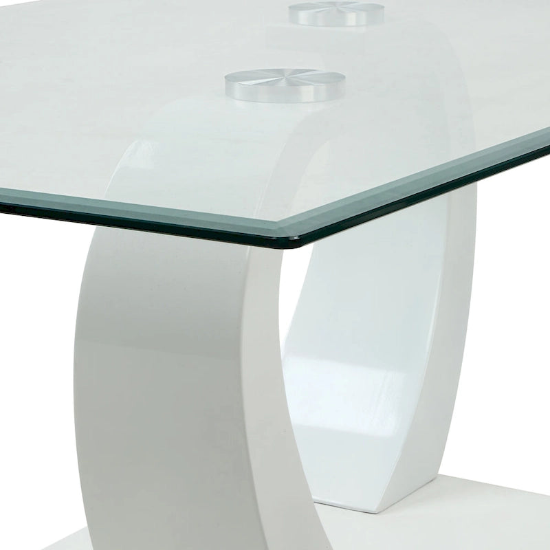 Table basse contemporaine Cres 50 pouces avec plateau en verre par