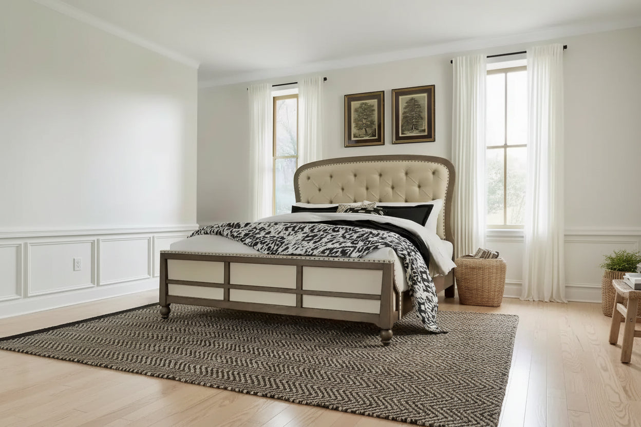 Americana Farmhouse Dusty Taupe Queen Shelter Bed