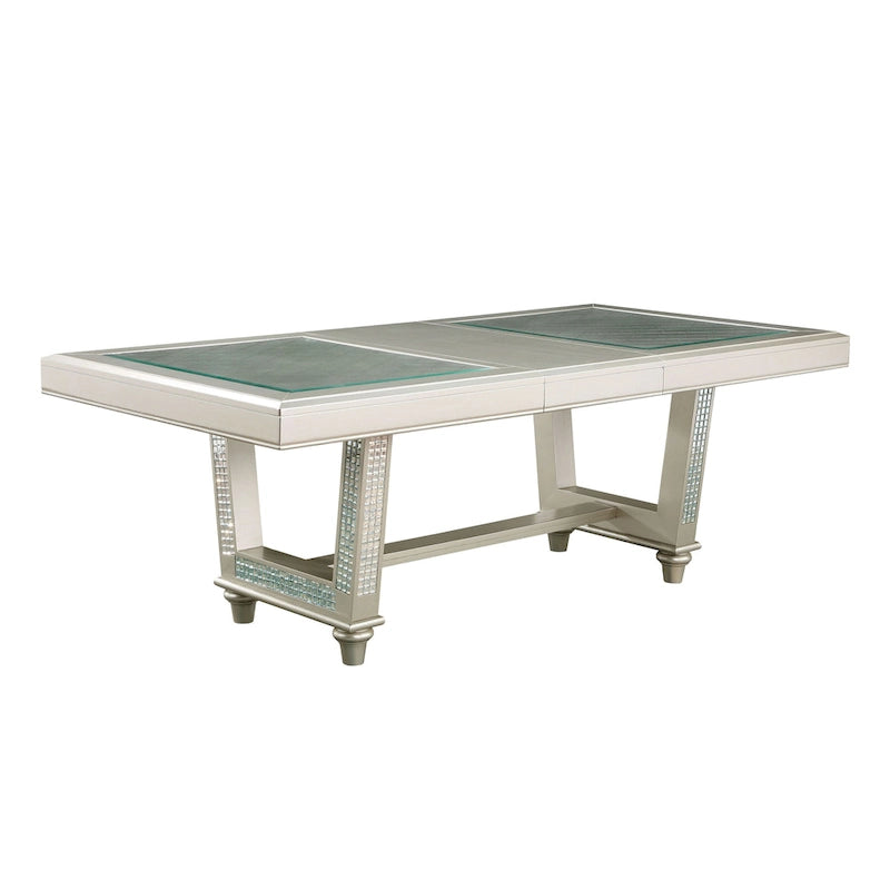 Table de salle à manger extensible Medlee Glam de 84 pouces avec rallonge