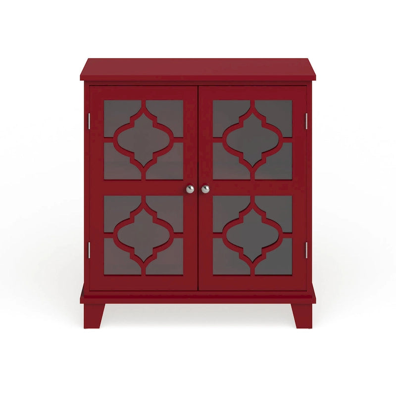 Console de porte en bois Lunaria finition rouge