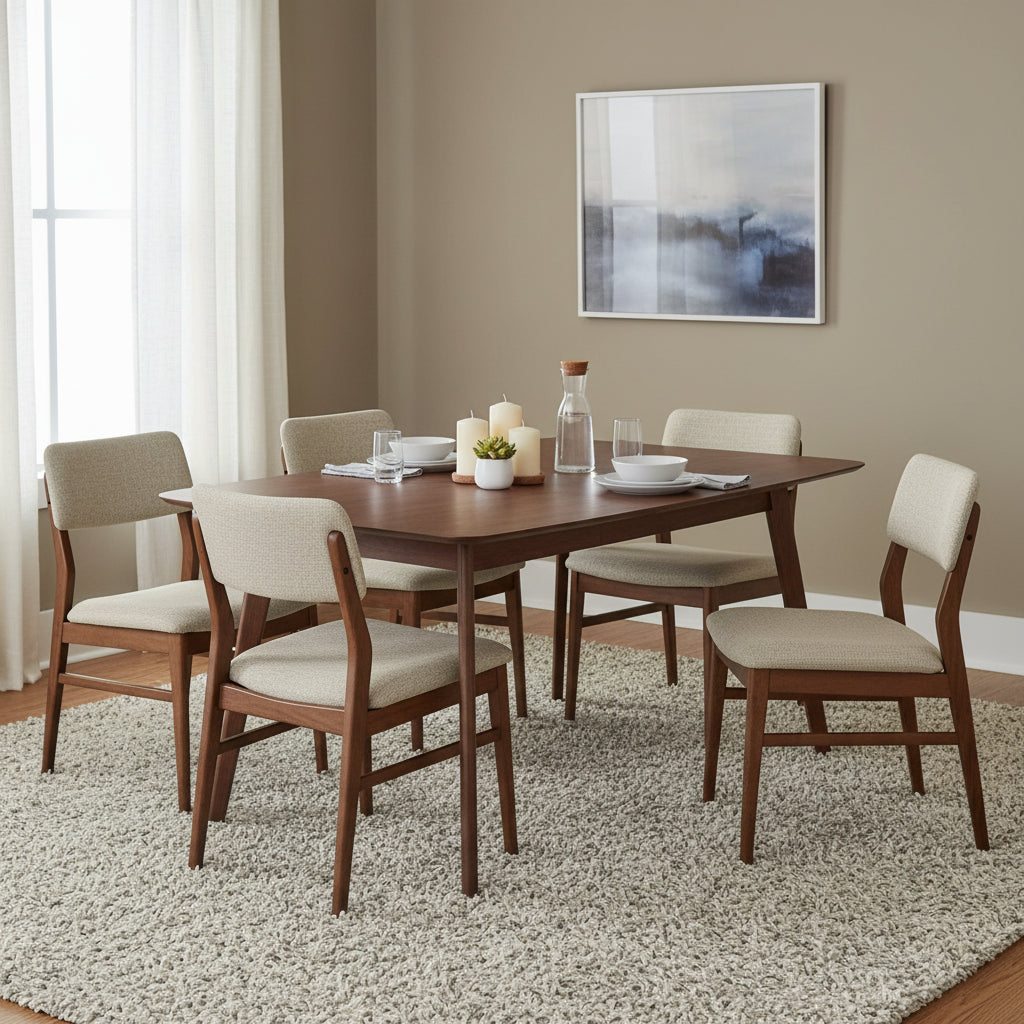 Rectangular Dining Table in Natural Walnut