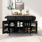 Îlot de cuisine en MDF de 53 po de largeur avec comptoir et armoire de rangement