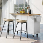 Îlot de cuisine en MDF de 53 po de largeur avec comptoir et armoire de rangement
