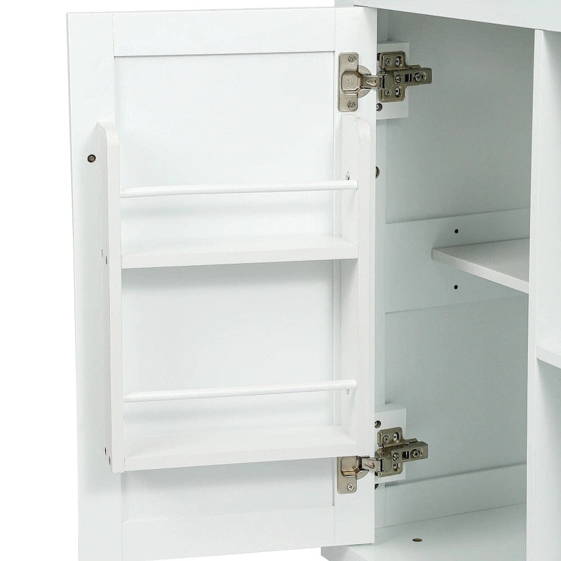 Îlot de cuisine en MDF de 53 po de largeur avec comptoir et armoire de rangement