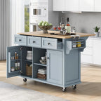Îlot de cuisine en MDF de 53 po de largeur avec comptoir et armoire de rangement
