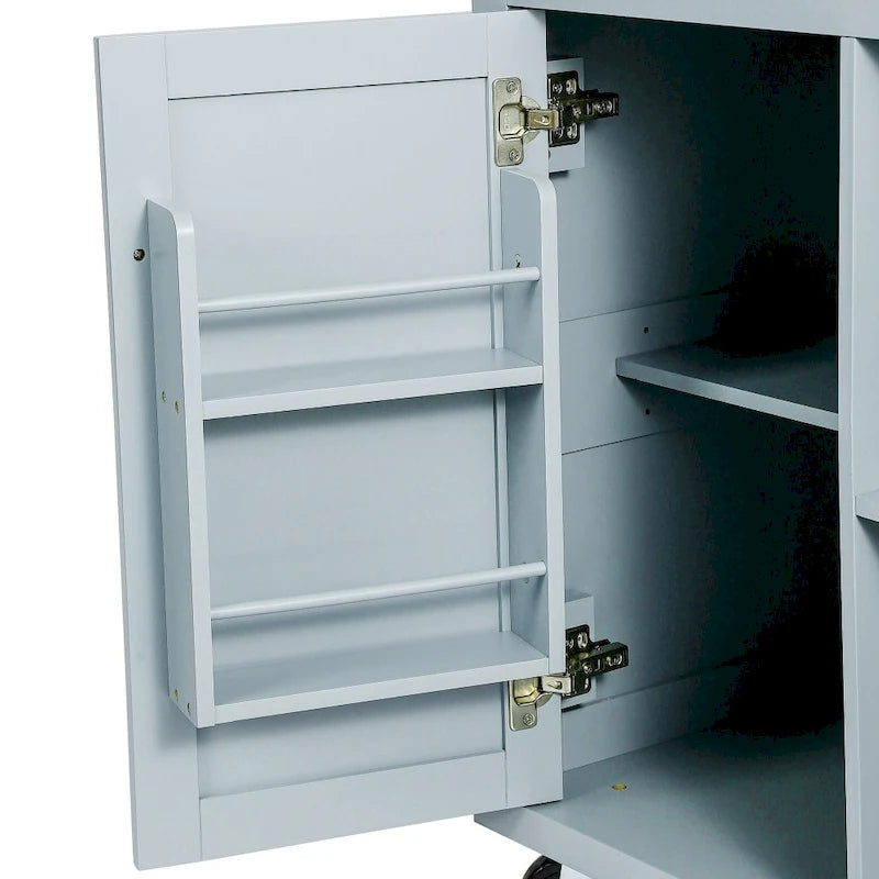 Îlot de cuisine en MDF de 53 po de largeur avec comptoir et armoire de rangement