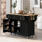 Îlot de cuisine en MDF de 53 po de largeur avec comptoir et armoire de rangement