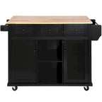 Îlot de cuisine en MDF de 53 po de largeur avec comptoir et armoire de rangement