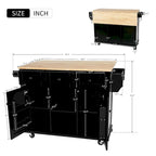 Îlot de cuisine en MDF de 53 po de largeur avec comptoir et armoire de rangement