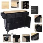 Îlot de cuisine en MDF de 53 po de largeur avec comptoir et armoire de rangement