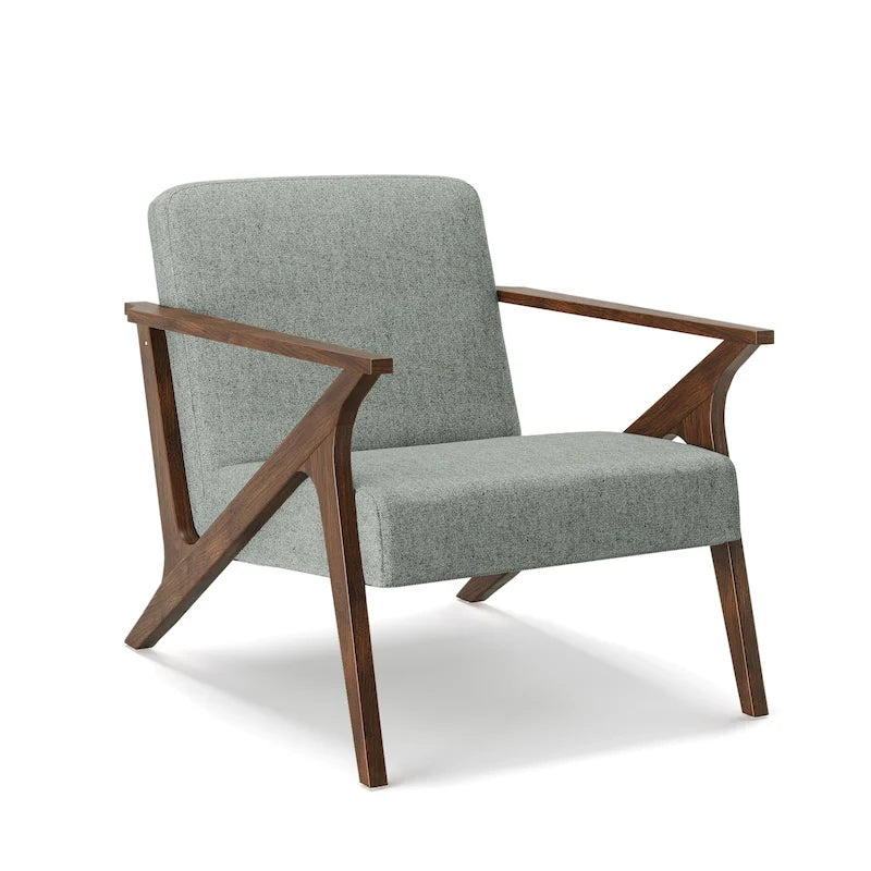 Fauteuil d'appoint rembourré à ossature bois