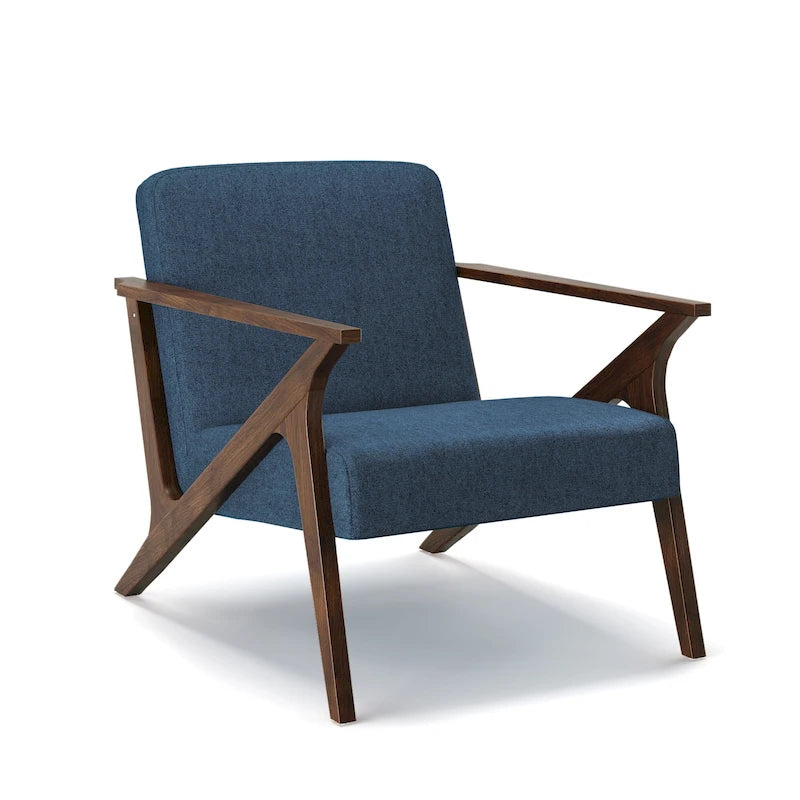 Fauteuil d'appoint rembourré à ossature bois