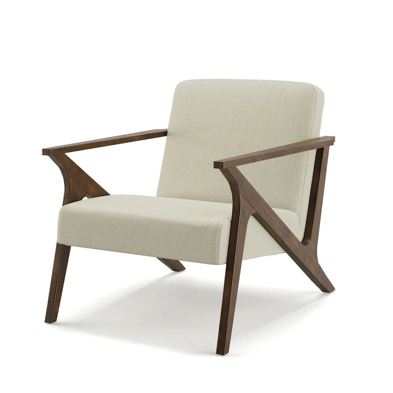 Fauteuil d'appoint rembourré à ossature bois