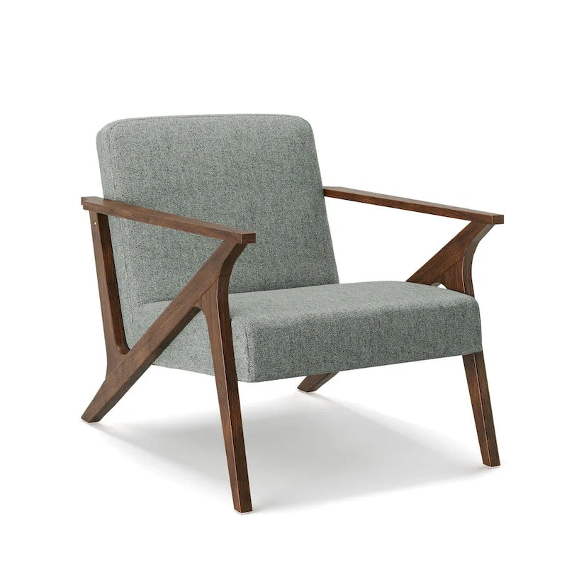 Fauteuil d'appoint rembourré à ossature bois