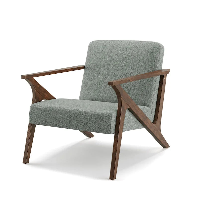Fauteuil d'appoint rembourré à ossature bois