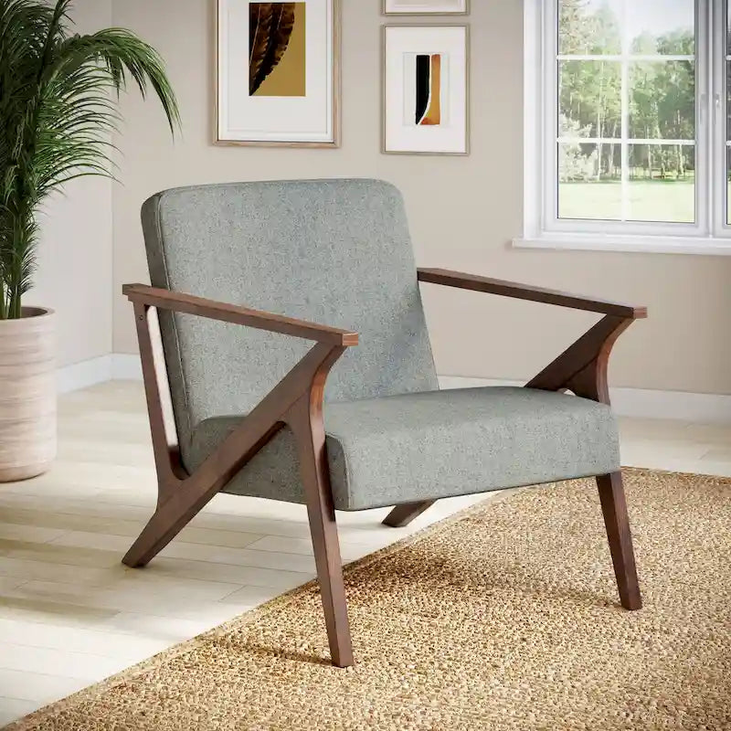 Fauteuil d'appoint rembourré à ossature bois