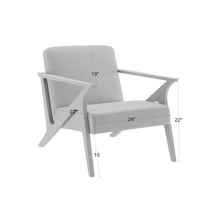 Fauteuil d'appoint rembourré à ossature bois