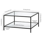 Table basse Sivil 32 carrée avec étagère