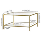 Table basse Sivil 32 carrée avec étagère