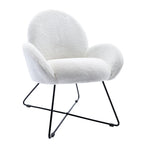 Fauteuil d'appoint moderne en polaire avec accoudoirs