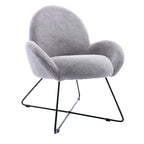 Fauteuil d'appoint moderne en polaire avec accoudoirs