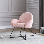 Fauteuil d'appoint moderne en polaire avec accoudoirs