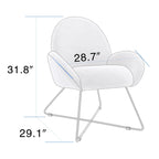 Fauteuil d'appoint moderne en polaire avec accoudoirs