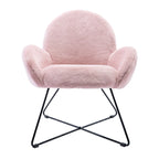 Fauteuil d'appoint moderne en polaire avec accoudoirs